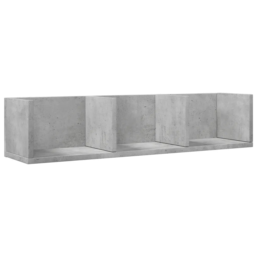 Mobili Parete 2 pz Grigio Cemento 75x18x16,5 cm in Multistrato