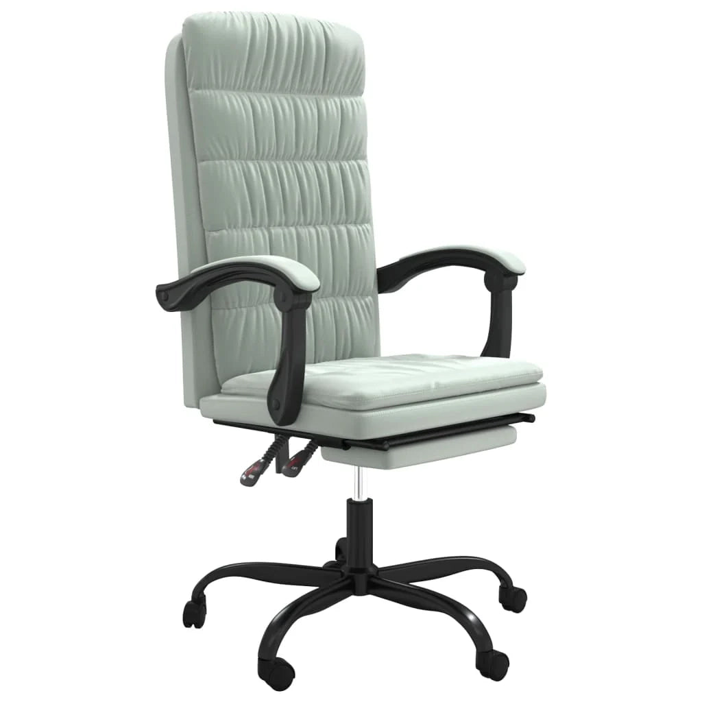 Sedia da ufficio/studio girevole e reclinabile velluto grigio chiaro 02_0024239