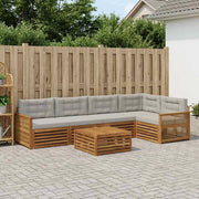 Set di divani da esterno 6 pz Naturale e Grigio Chiaro 3383389