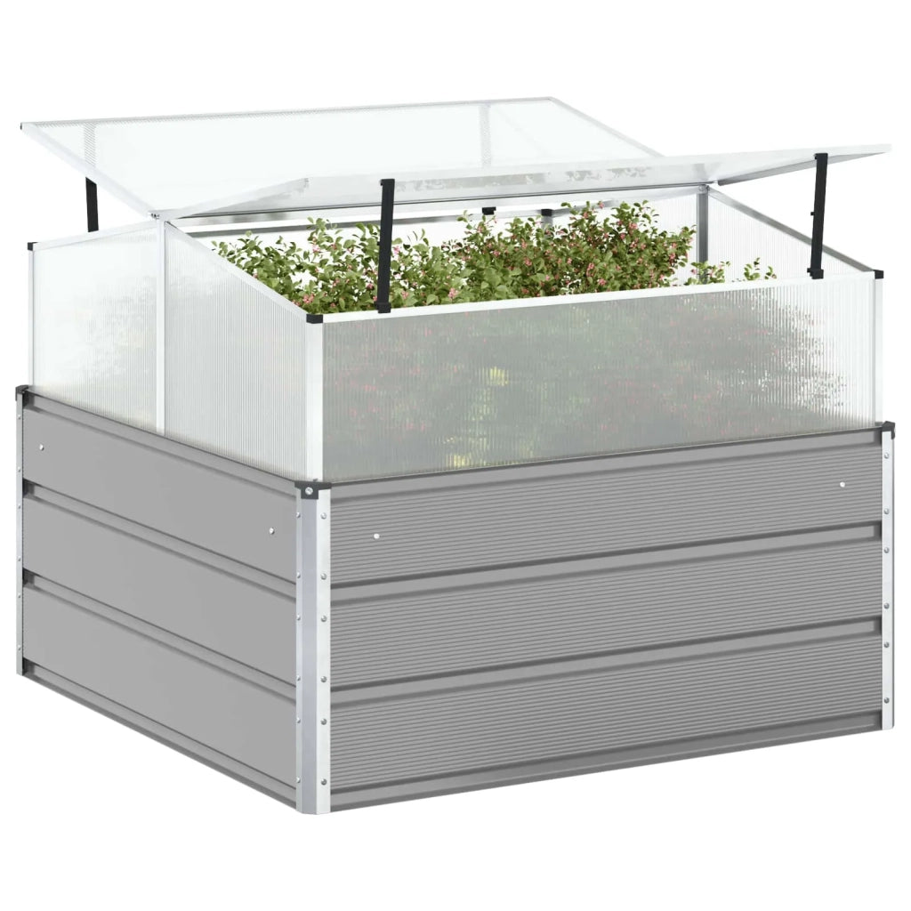 Fioriera Grigio chiaro 100 x 100 x 77 cm Acciaio zincato