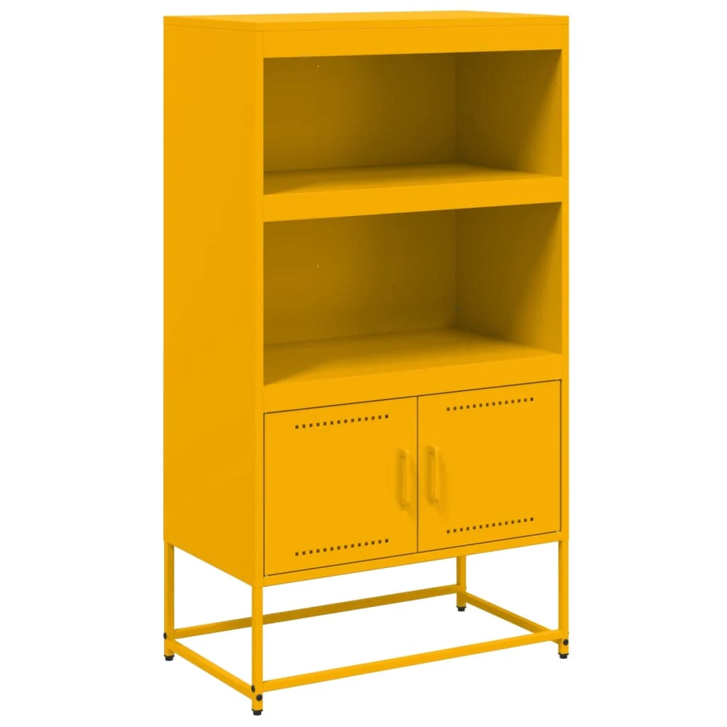 Buffet credenza cassettiera armadio mobile contenitore organizer cucina soggiorno salotto alto giallo senape 68,5 x 38,5 x 123,5 cm acciaio giallo 02_0034733