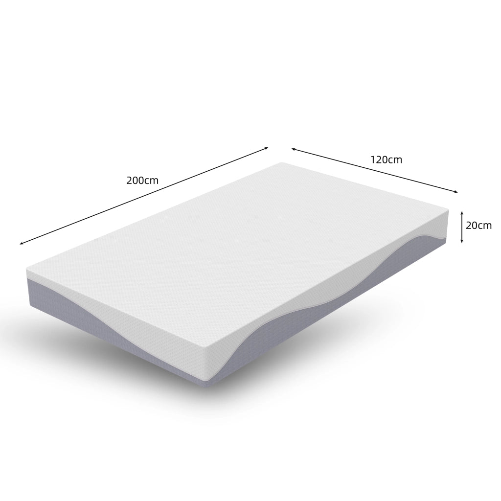 Materasso in Schiuma 120x200 cm ¨C MINIMAL ¨C Grigio e Bianco, H3/H4, Fodera Rimovibile, Oeko-TEX