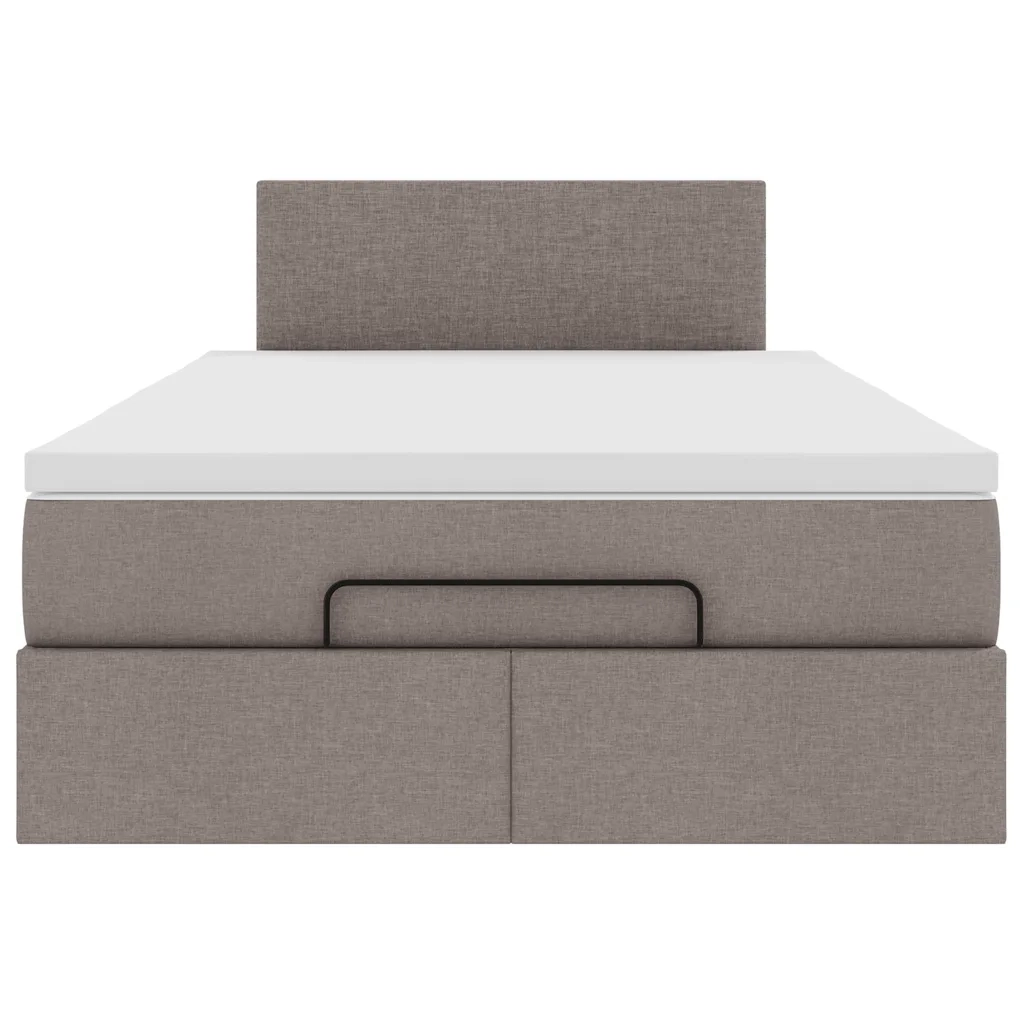 Struttura Letto Pouf con Materasso Tortora 120x200cm in Tessuto