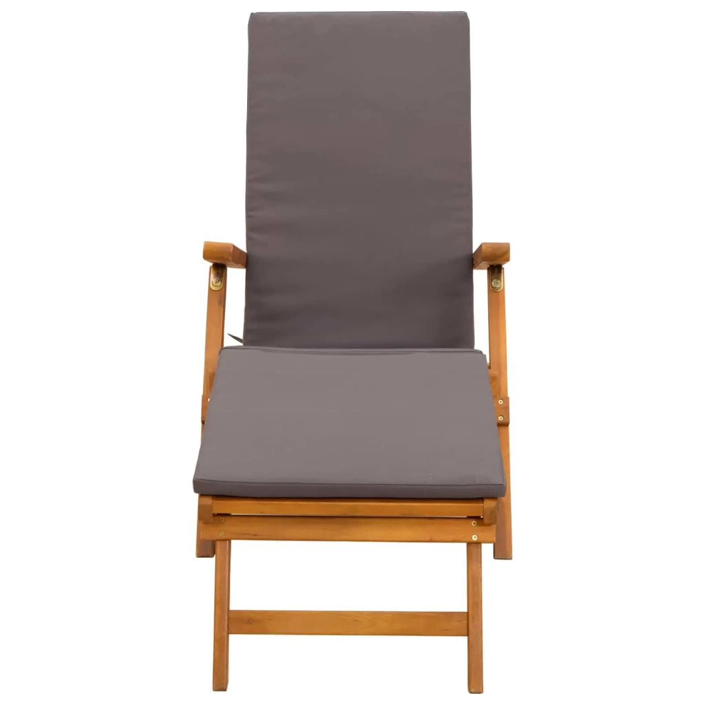 Lettino prendisole reclinabile e pieghevole 2 pcs Grigio
