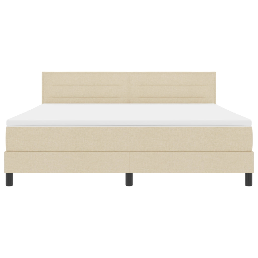 Letto Box Spring con Materasso Crema 180x200 cm Tessuto