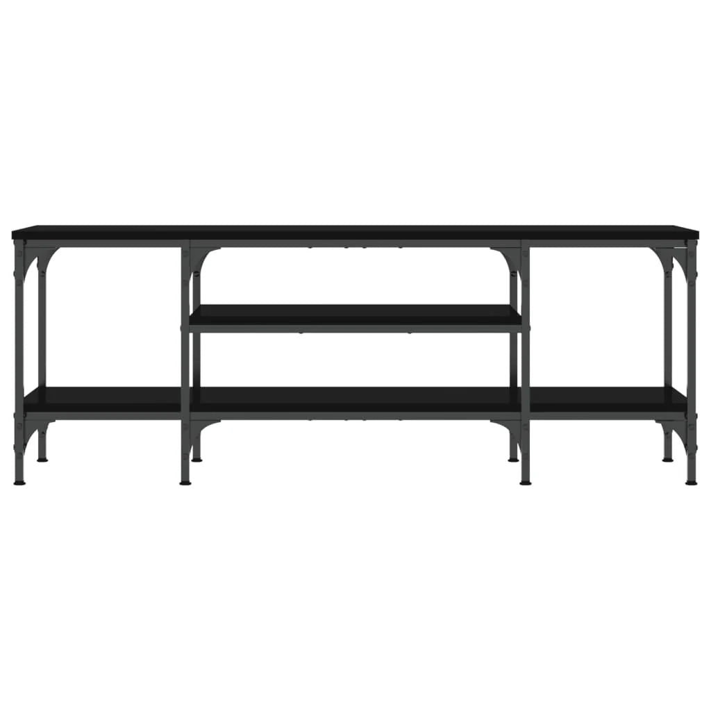 Mobile TV multimediale mensola TV credenza mobile TV sala da pranzo soggiorno camera da letto 121 x 35 x 45 cm legno ingegnerizzato e ferro nero 02_0025879