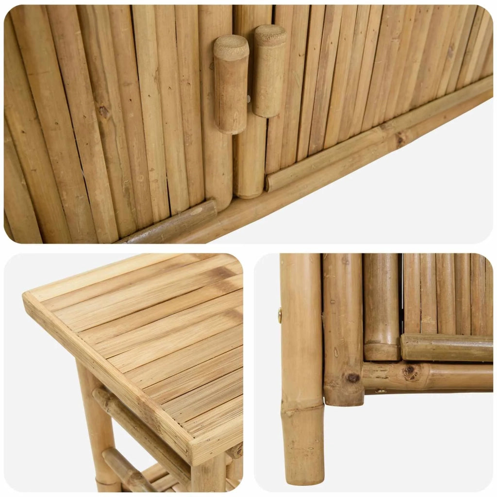 Tavolo consolle con lo scaffale Naturale 80 x 35 x 75 cm Bambù 42028059