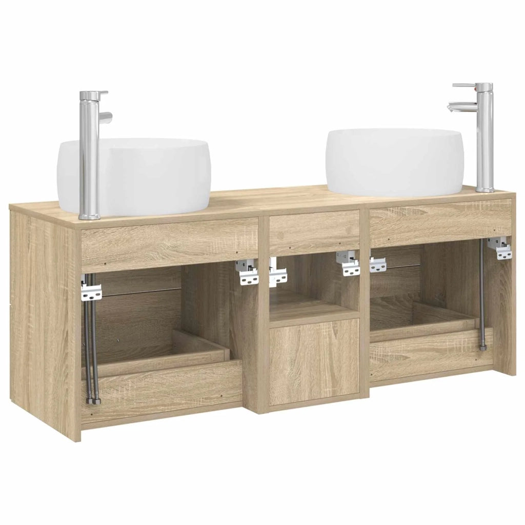 Set di mobili per il bagno 3 pz Rovere Sonoma 3405925