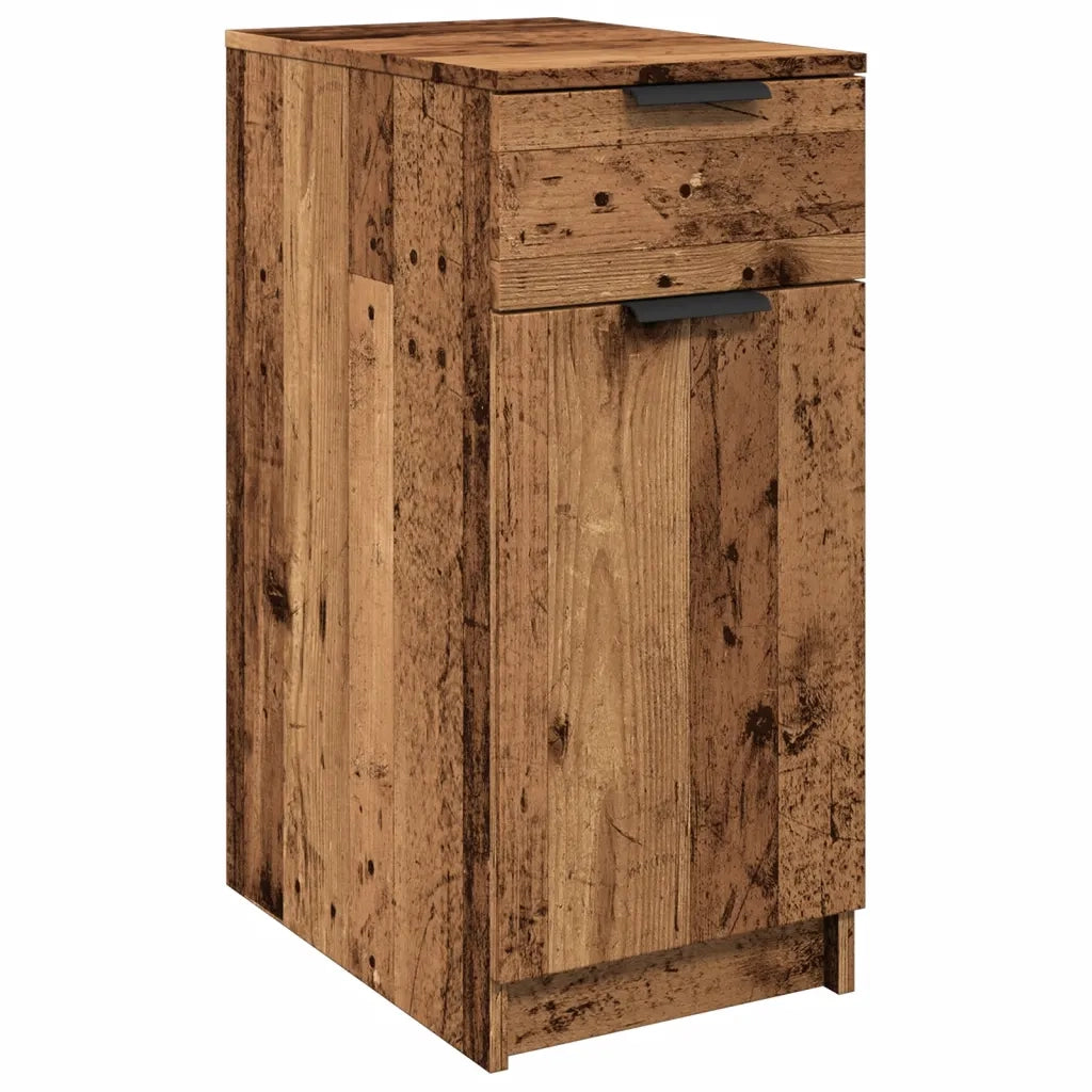 Mobile da ufficio vintage con cassetto contenitore 33 x 50 x 75 cm legno composito finitura effetto legno anticato 02_0050996