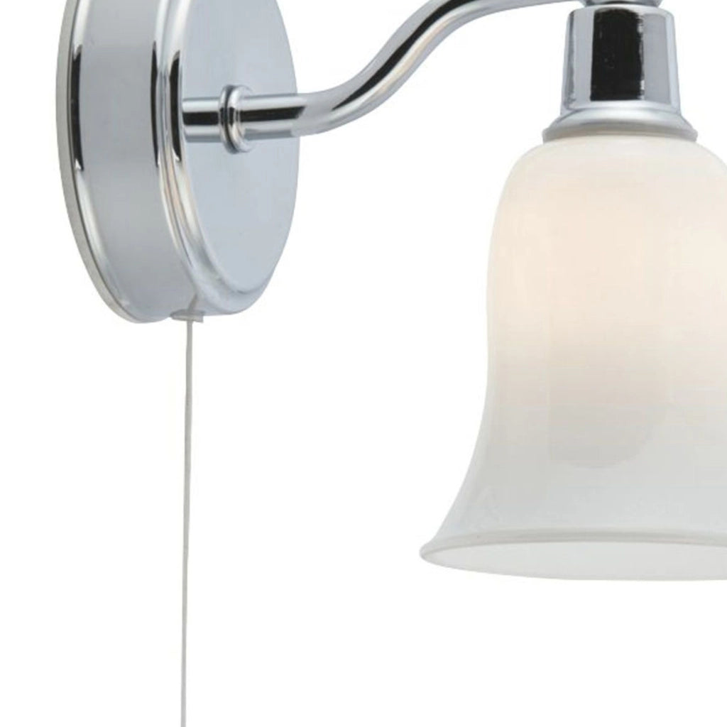 Applique Contemporanea Ecuador Acciaio Cromo Vetro Bianco 1 Luce G9