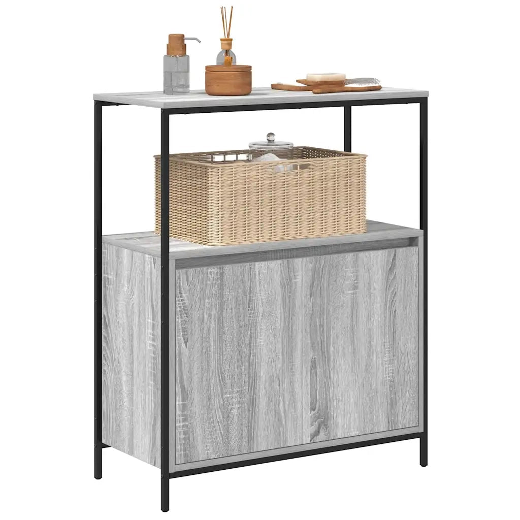 Mobile da Bagno con Ripiani Grigio Sonoma 76,5x35x95 cm 861920