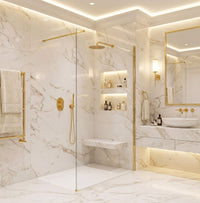 Parete Doccia Rea Flexi Transparent / Gold 140