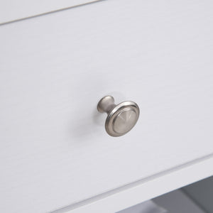 Mobiletto per Stampante con 4 Ruote Mensola Regolabile e Piano per CPU  in Legno Bianco