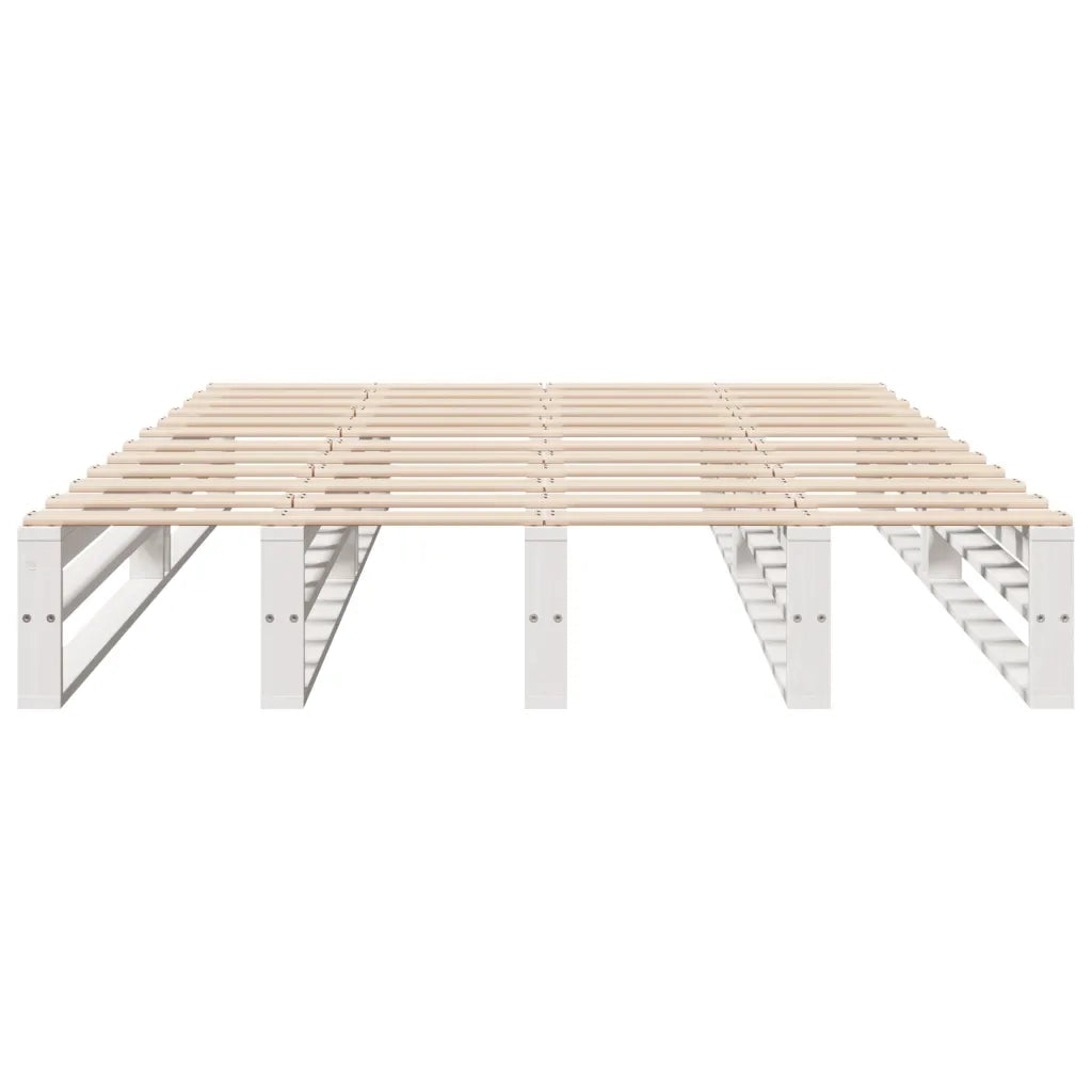 Letto senza Materasso Bianco 140x190 cm Legno Massello di Pino