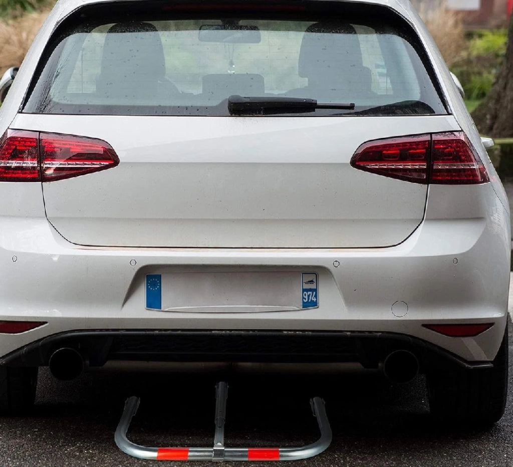 Sbarra Ribaltabile Parcheggio Auto in Acciaio 76x32 H45 cm Completa di Lucchetto