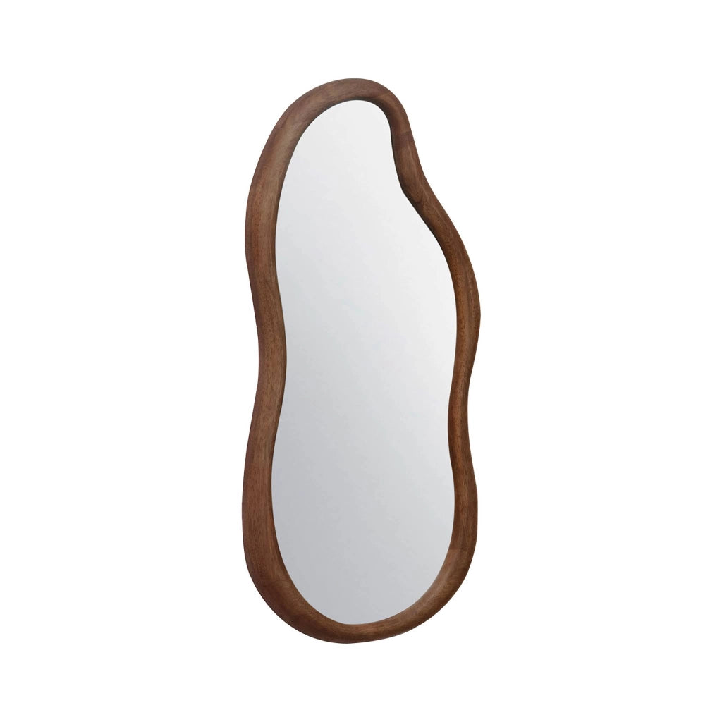 Specchio in legno di gomma, marrone