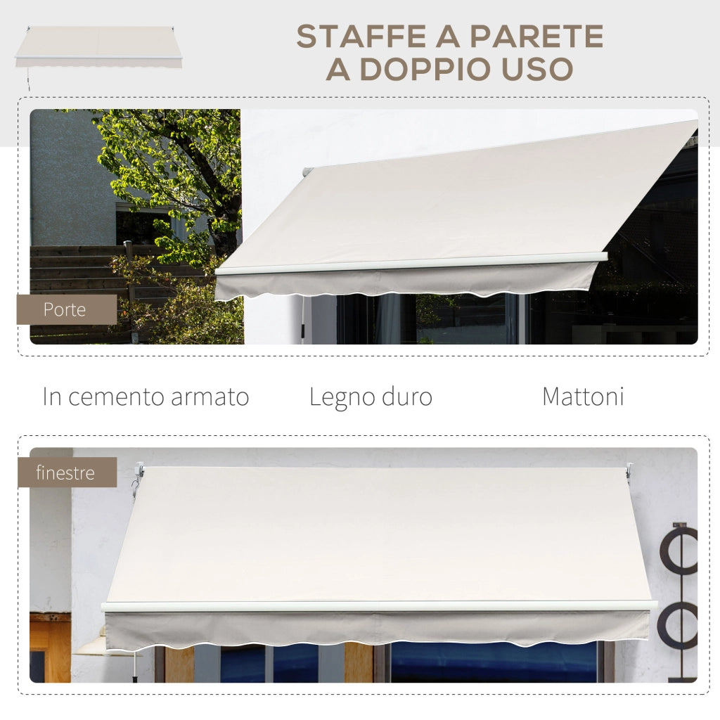 Tenda da Sole 2x2.5 m ¨C zephmum ¨C Crema, Alluminio, Poliestere