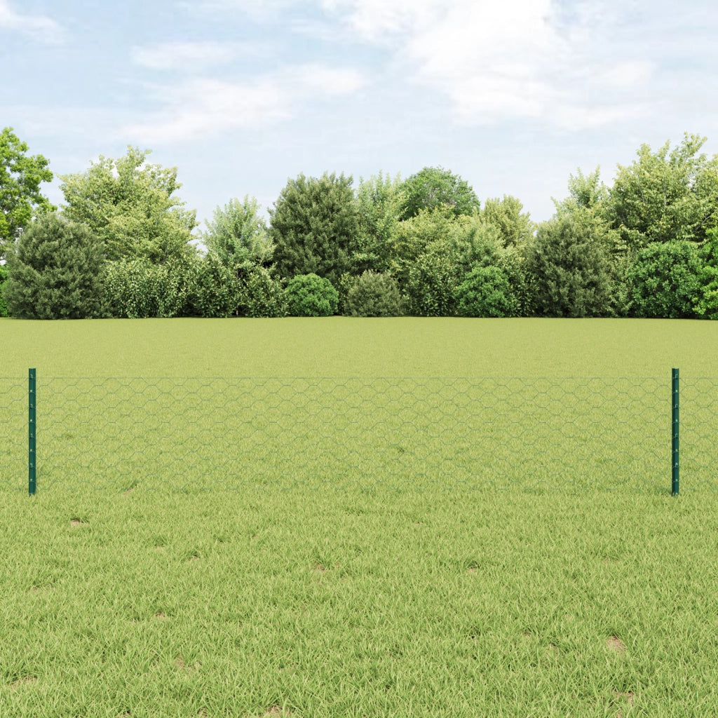 Pali per Recinzione  5 pz U-Channel Verde 40 cm Acciaio