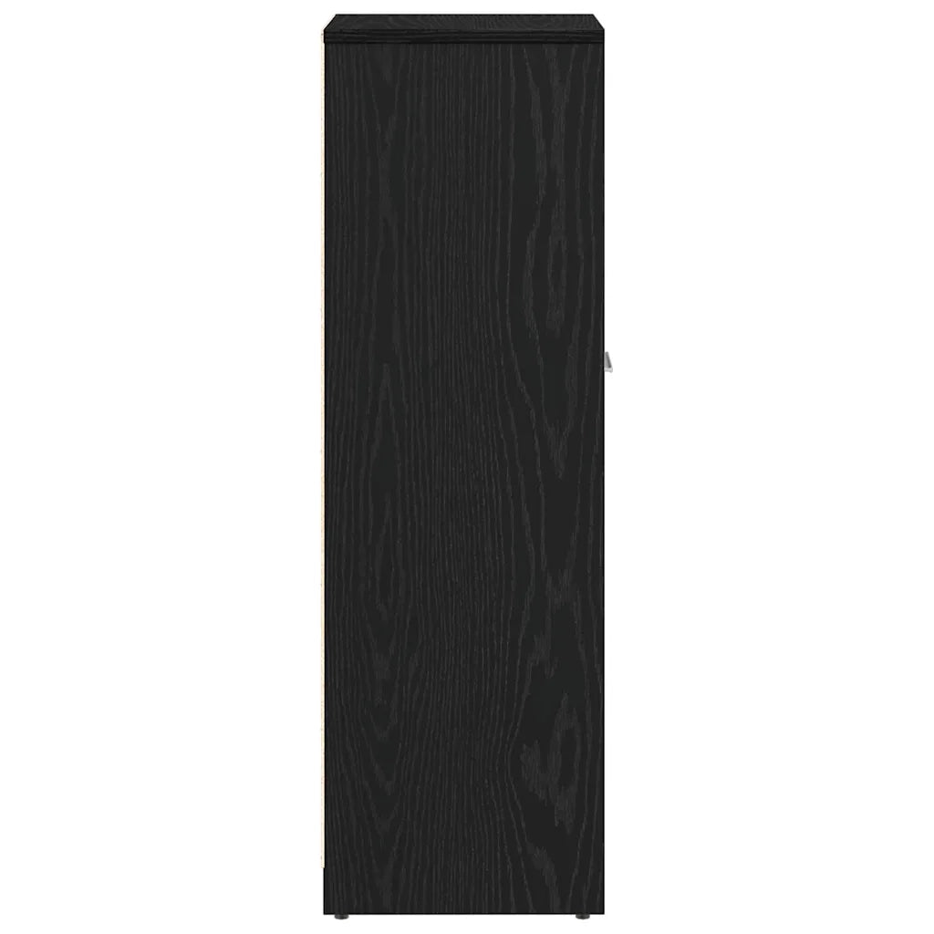 Mobiletto da bagno Rovere Nero 30x30x95 cm in Legno Multistrato 862497