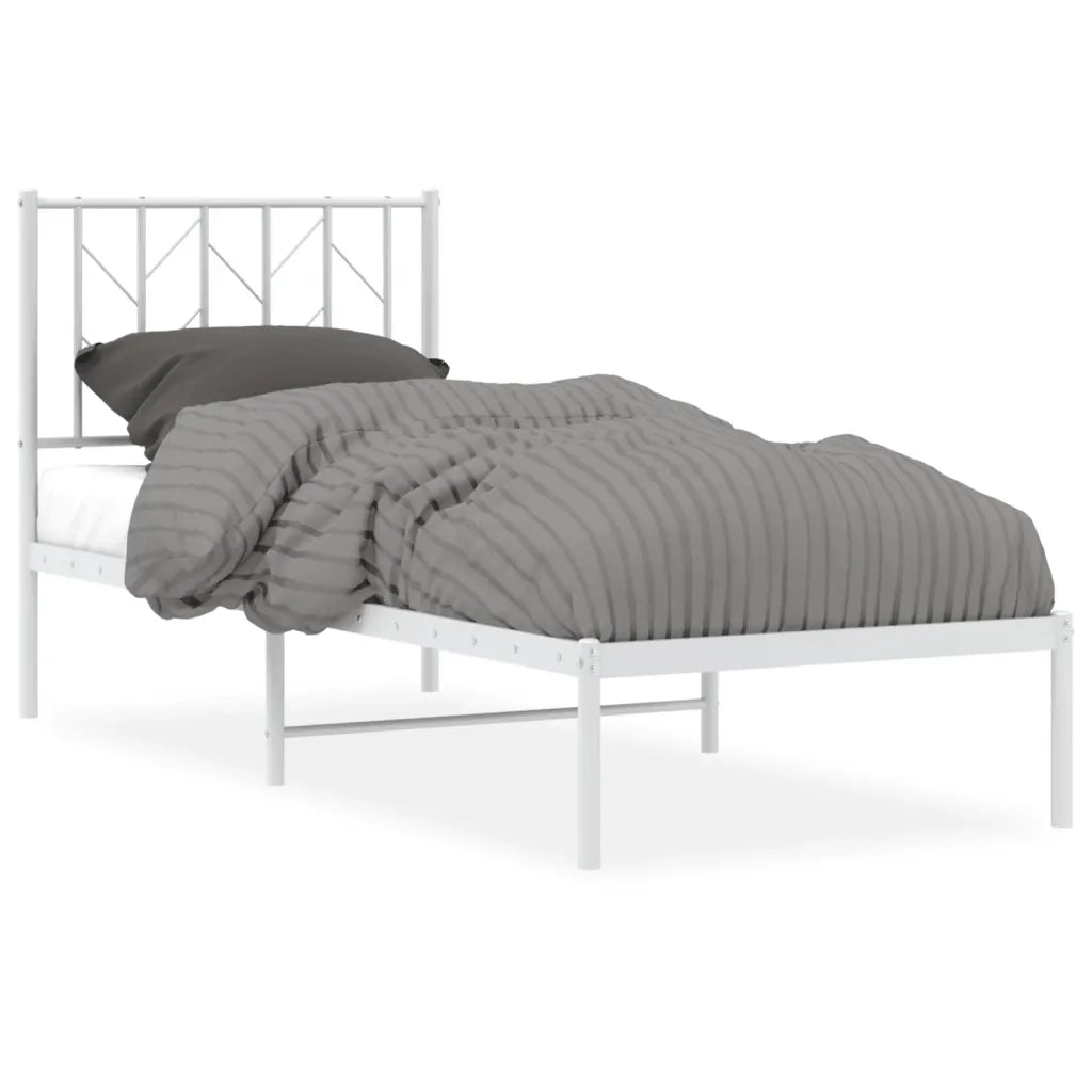 Giroletto senza Materaso con Testiera Metallo Bianco 75x190 cm 374476