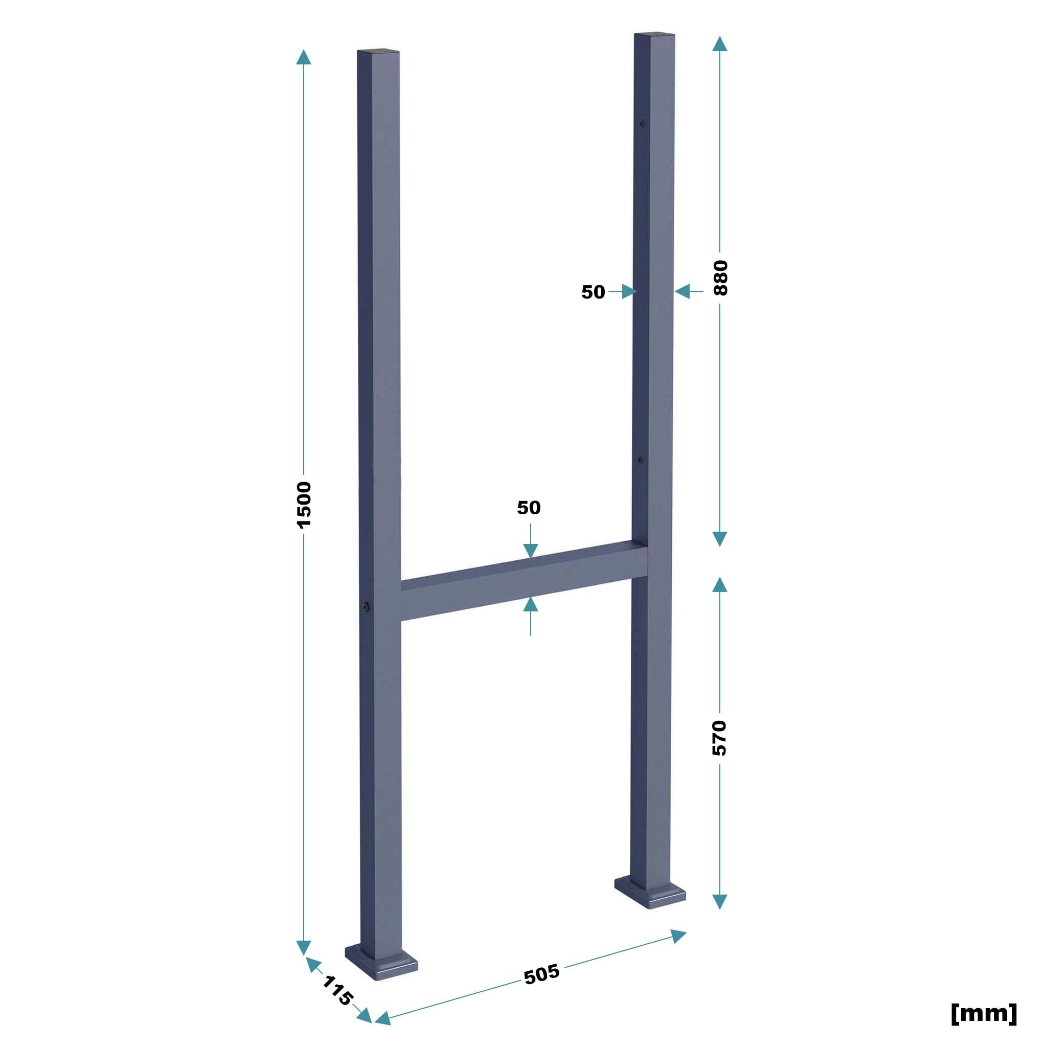 Toboli Supporto per cassetta della posta per pacchi Antracite Stand con 2 pali Base