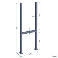 Toboli Supporto per cassetta della posta per pacchi Antracite Stand con 2 pali Base