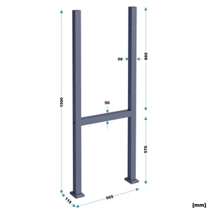 Toboli Supporto per cassetta della posta per pacchi Antracite Stand con 2 pali Base