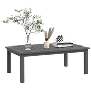 Tavolino rettangolare con piano a doghe ¨C Zephmum ¨C Marrone, Alluminio, 100x60x37 cm