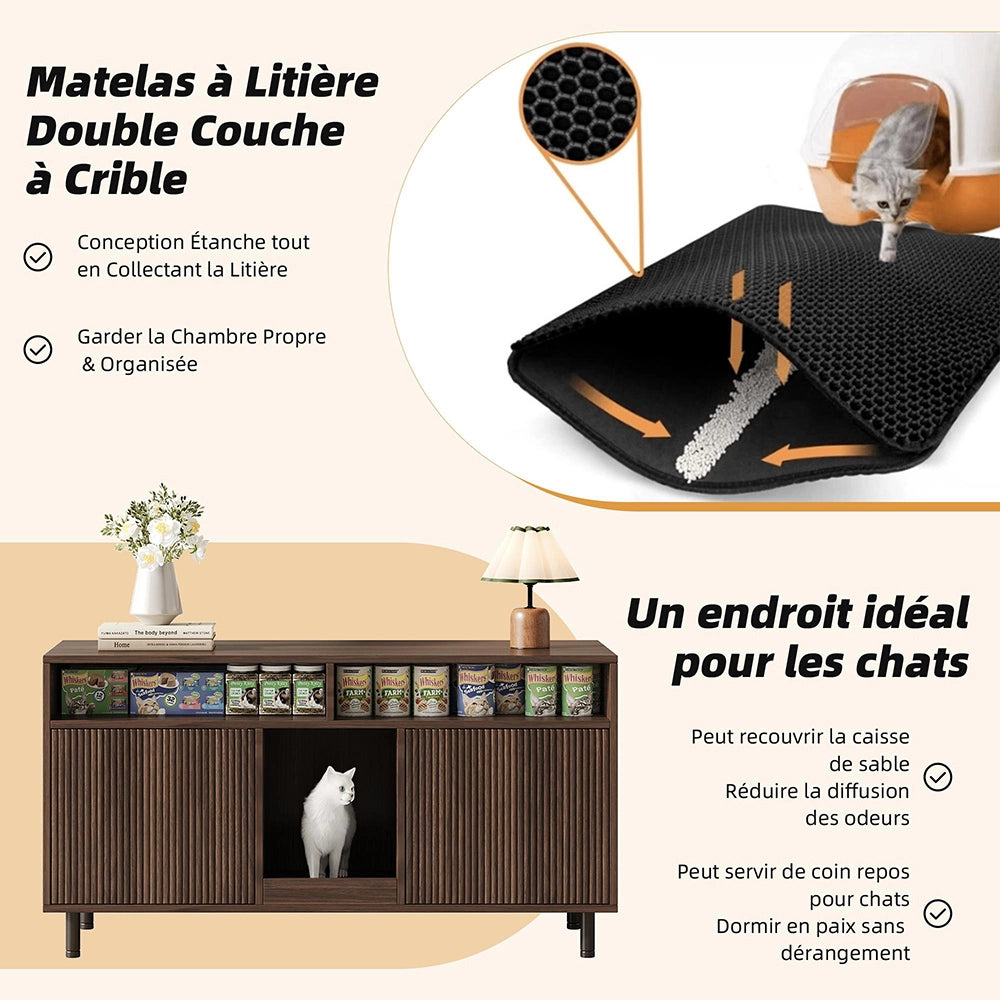 Armadio lettiera con tappeto - Xylo - 120x50x66cm noyer