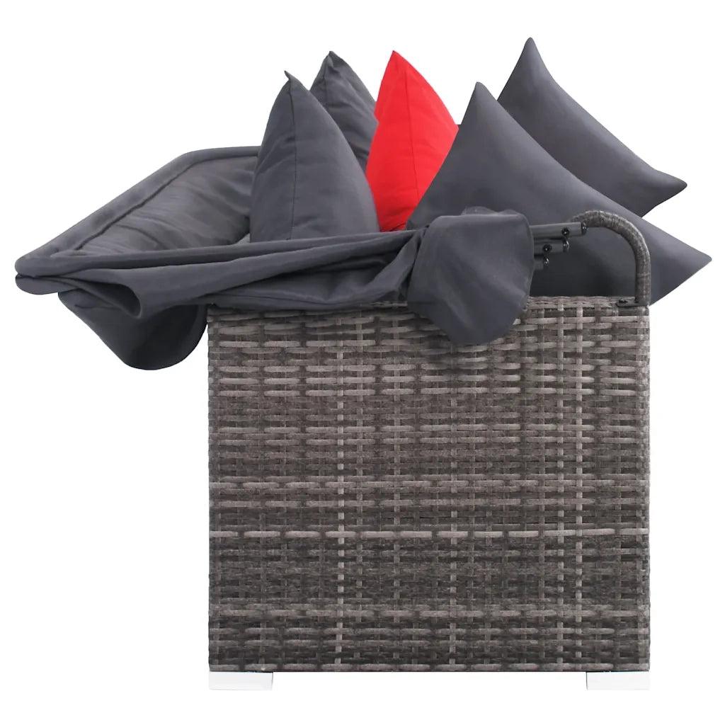 Set Divani da Giardino 7 pz con Cuscini in Polyrattan Grigio cod mxl 35557