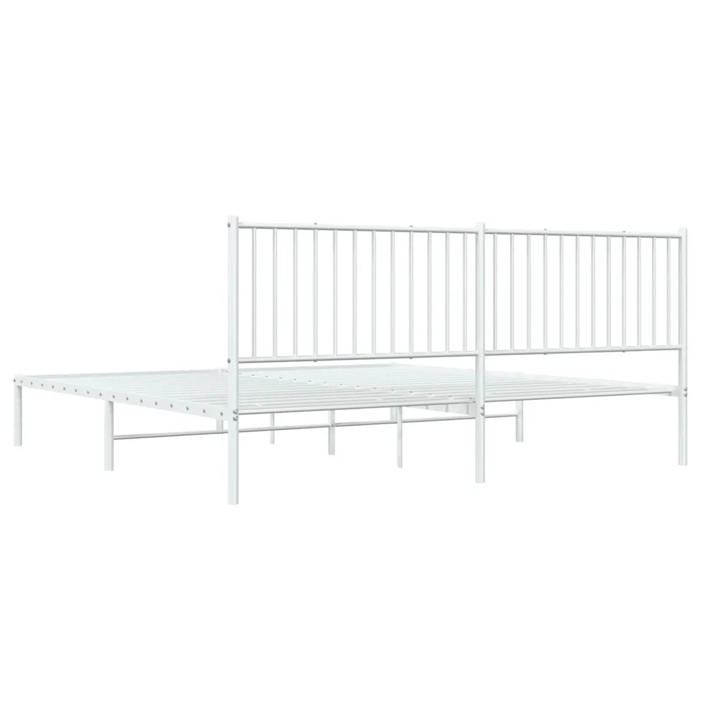 Giroletto con Testiera Metallo Bianco 193x203 cm 350937