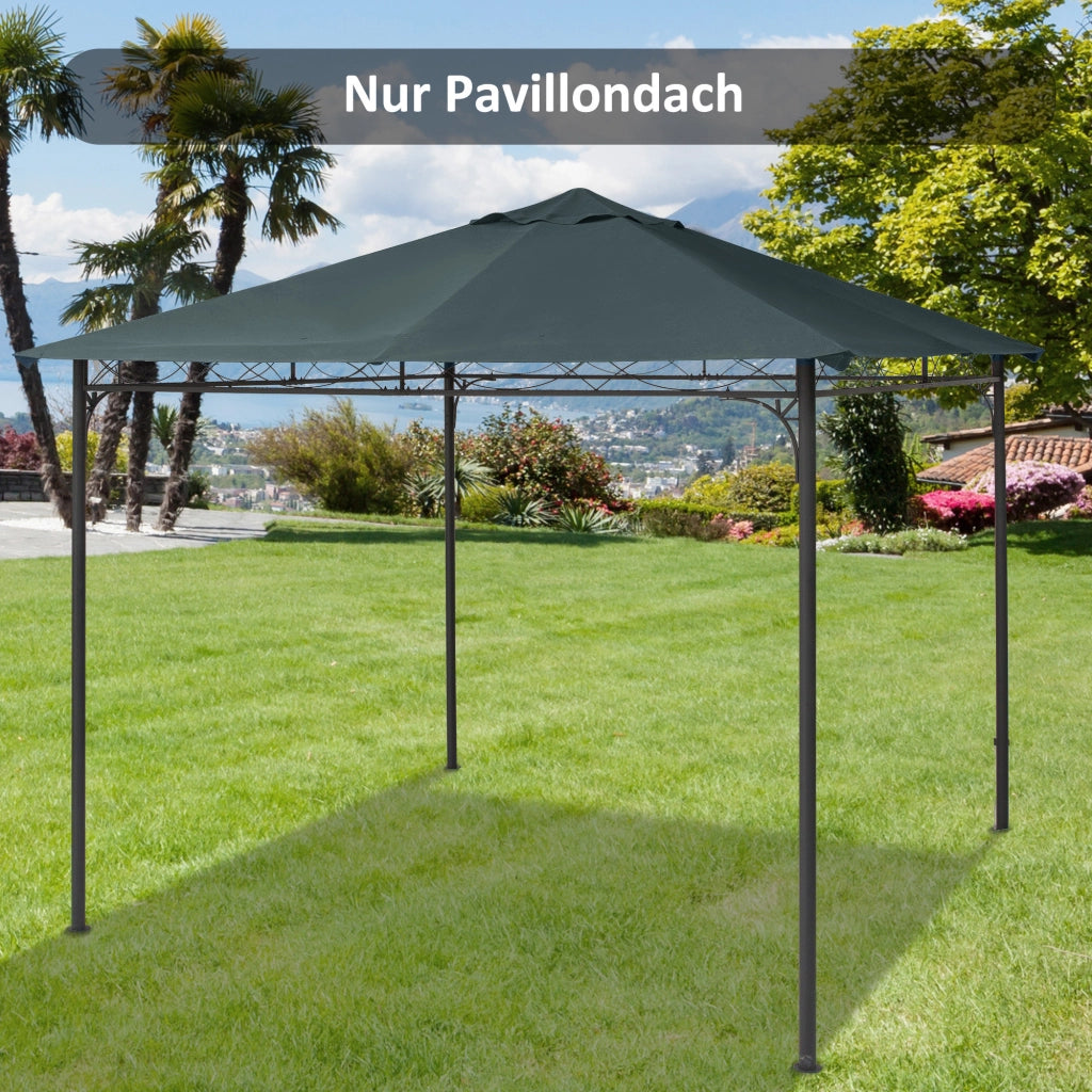 COPERTURA GAZEBO 298x295 cm Poliestere Grigio Scuro