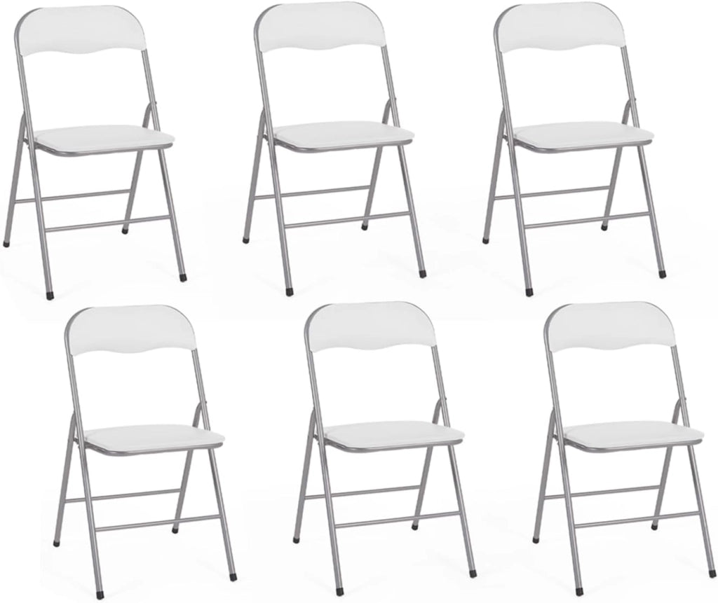 Set di 4 sedie pieghevoli in PU bianco KITY