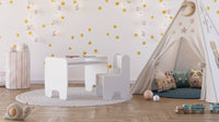 Set per bambini TIMI: tavolo + sedia - bianco