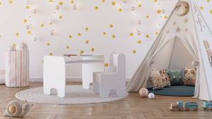 Set per bambini TIMI: tavolo + sedia - bianco