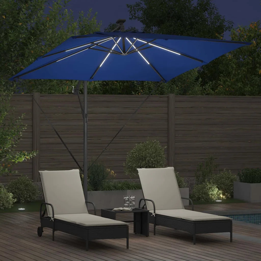 Ombrellone-Ombrello da giardino Azzurro 249 x 249 x 250 cm Poliestere e Alluminio