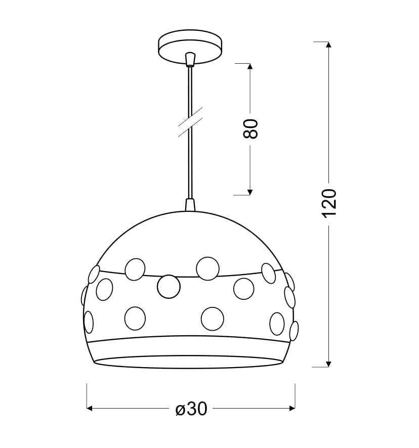 Lampada a sospensione Candellux Jolina nera Ø30 E27