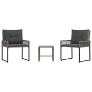 Set di Mobili da Esterno con cuscino 3 pz | Set Salotto da Giardino Grigio