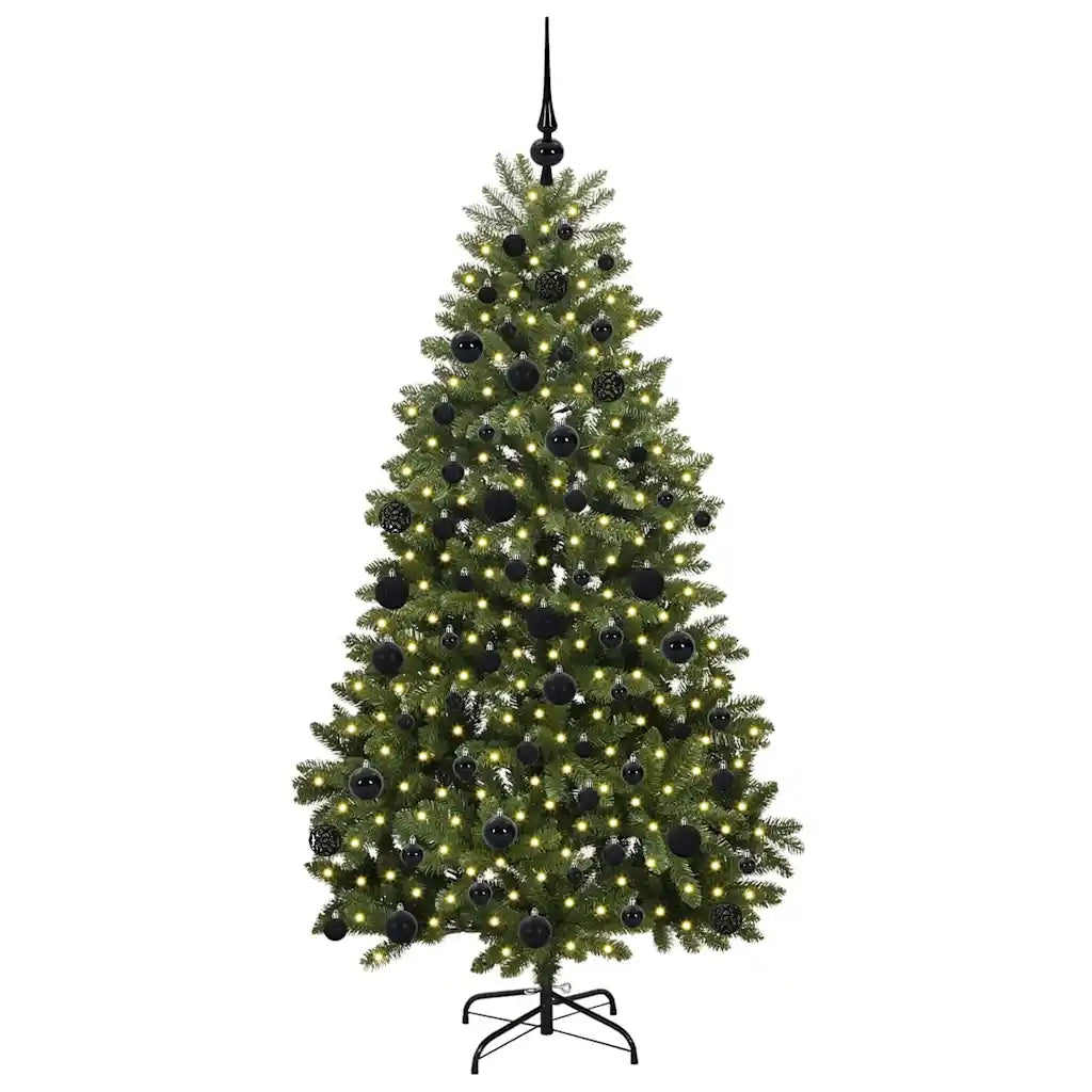 Albero di Natale Artificiale con Rami Pieghevoli 180 cm 300 LED 3395686