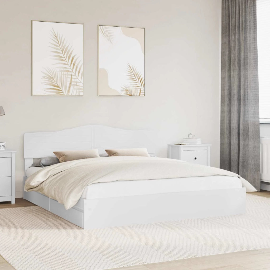 Letto con Contenitore Bianco 180 x 200 cm Legno multistrato