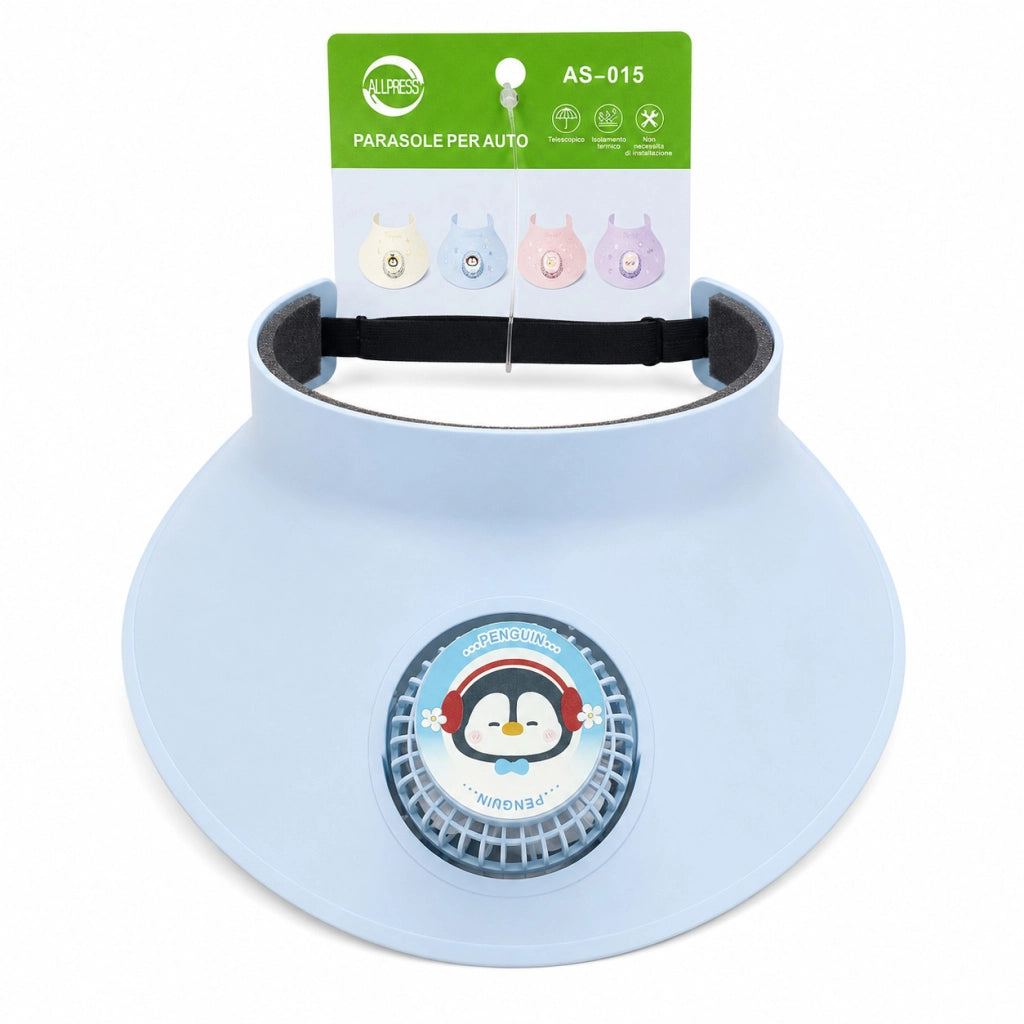 CAPPELLO VISIERA PARASOLE CON VENTILATORE REGOLABILE BAMBINI MARE ESTATE AS-015