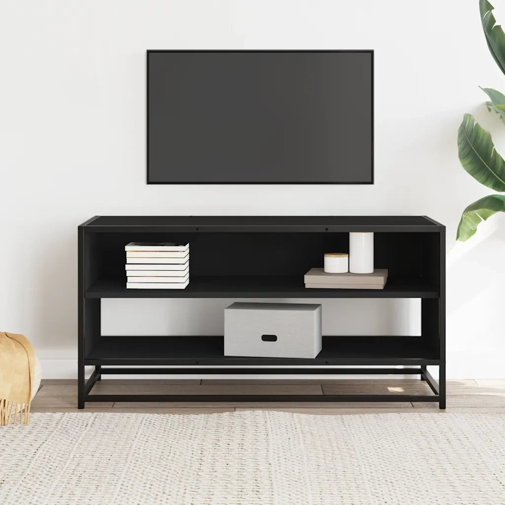vidaXL Mobile Porta TV Nero 91x40x46 cm in Truciolato e Metallo