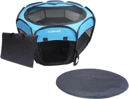 Casa per animali portatile pieghevole - interno/esterno - impermeabile - con ombrello rimovibile - per cuccioli piccoli - divano per gatti blu