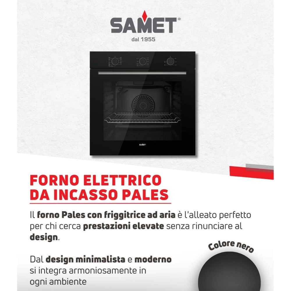 Forno multifunzione nero friggitrice ad aria Pales classe A Samet