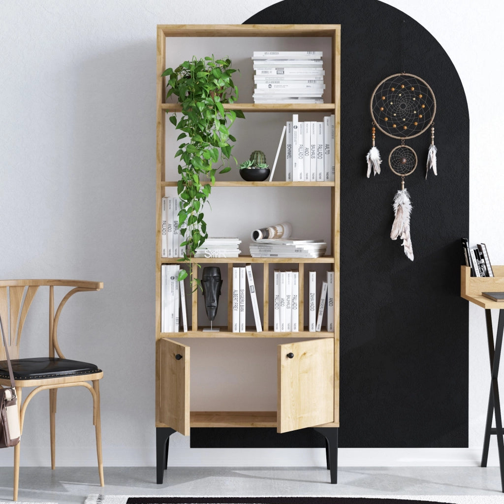 Libreria in legno "Pollux" - 60 x 30 x 175 cm - Rovere Zaffiro