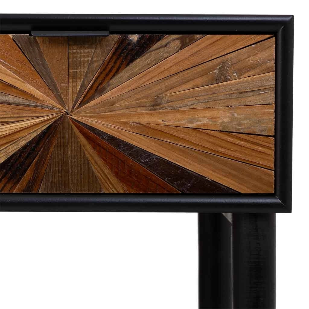 Mobile da ingresso in legno e metallo con 1 cassetto e 1 ripiano marrone 80X42X79