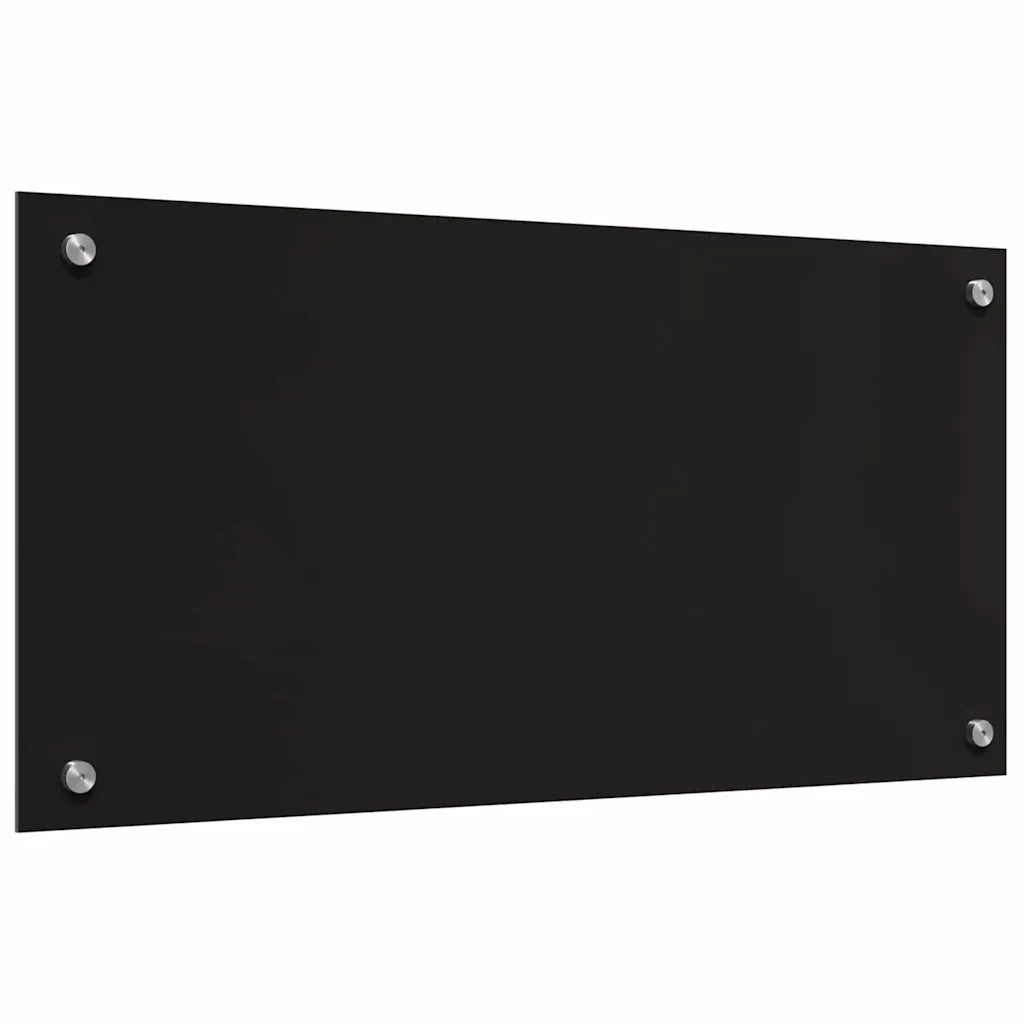 Schienale da cucina 2 pcs Nero 80 x 40 cm vetro temperato 3415545