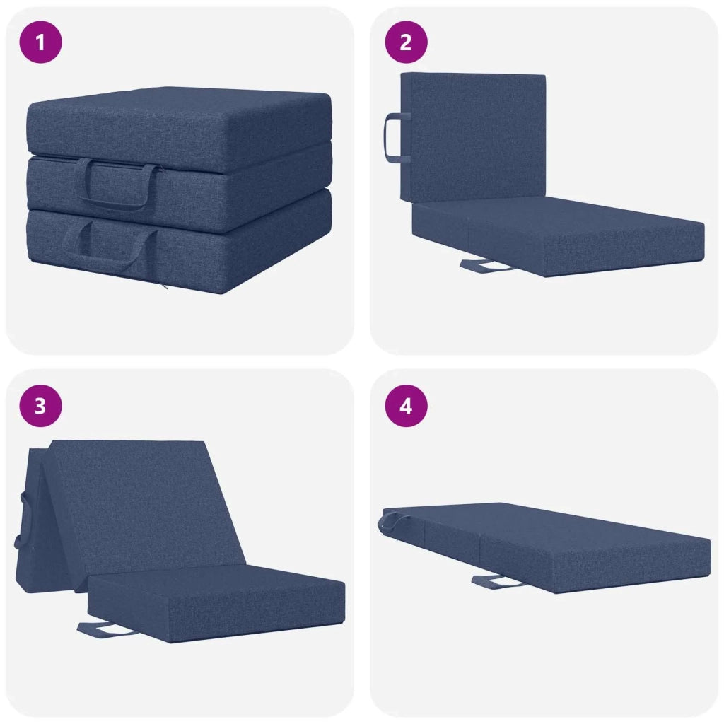 Divano Letto Pieghevole 90 x 67 x 45 cm Blu 900189