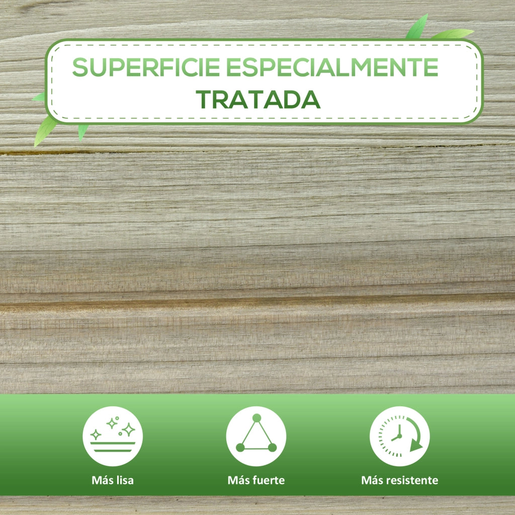 Tavolo da coltivazione in legno con ripiano ¨C Xylo ¨C 91x51x76 cm naturale per giardino esterno