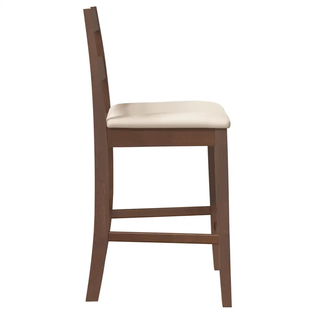 vidaXL Sgabelli da Bar con Cuscini 2pz Marrone Legno Massello di Hevea